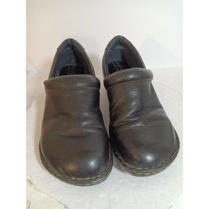BOC Born Concept Brown Leather Slip On Mules Clogs Size 9M...Gently Worn EUC